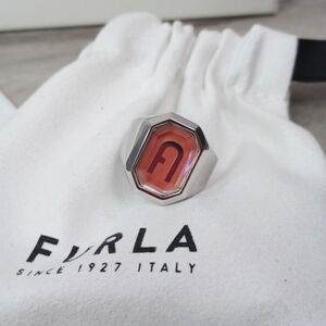 Furla Octagonal Ring Pink Size 7 NIB